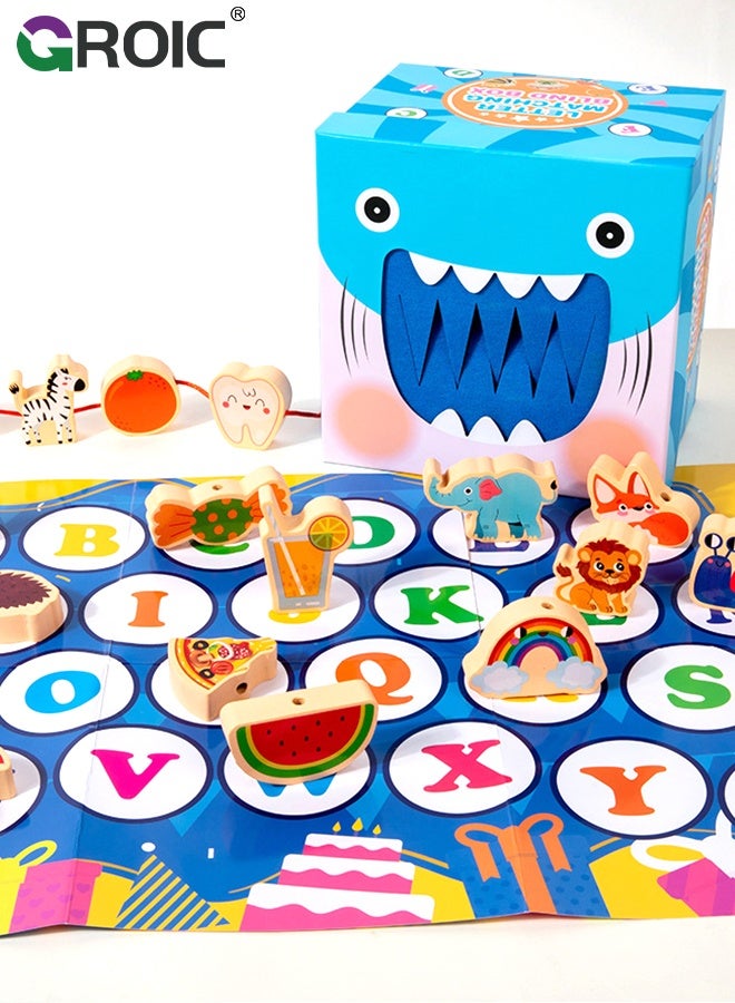 GROIC Alphabet Mystery Box, 26PCS Letters Sorting Matching Game with Sensory Play Box, Matching Playset Fruit Sensory Toys for Boys and Girls, Preschool Educational Learning Toy, Sorting Toys for Toddlers - Image 1